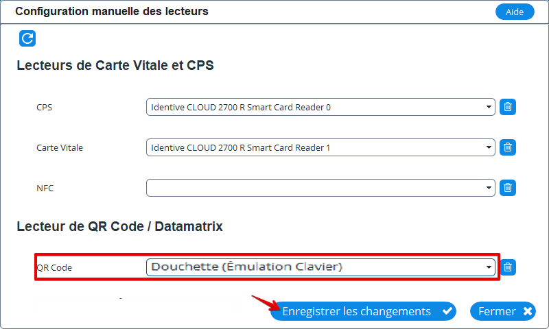 Configuration manuelle des lecteurs